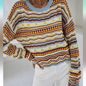 🦄Gorglitter Multicolor Striped Women's Sweater